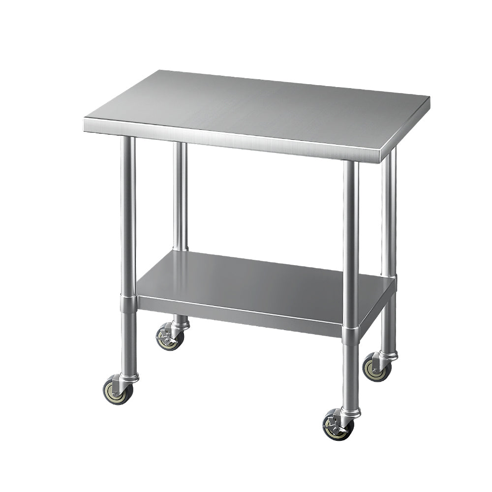 Cefito Stainless Steel Kitchen Benches Work Bench Wheels 91X61CM 430 main image 0