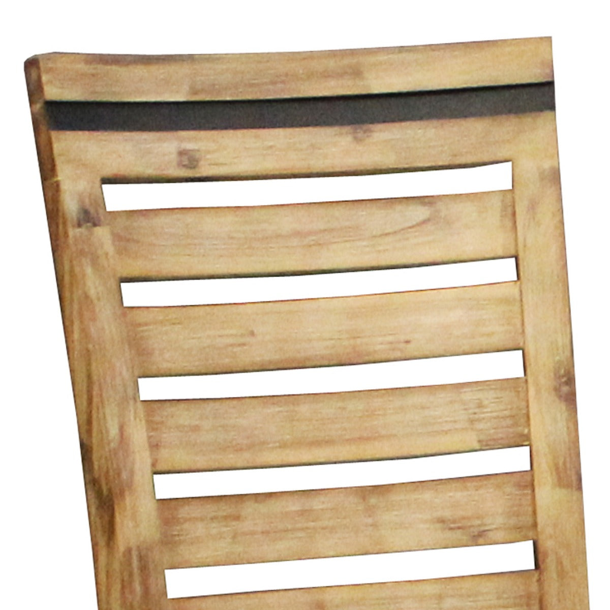 Wooden slatted chair back panel with dark top rail