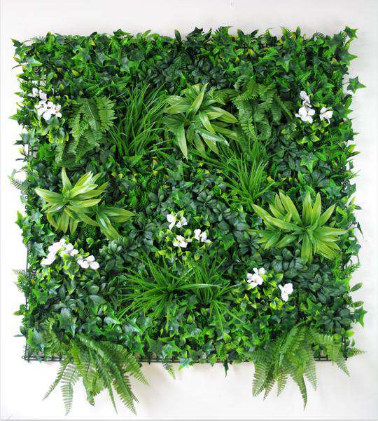 Snowy White Vertical Garden / Green Wall UV Resistant 100cm