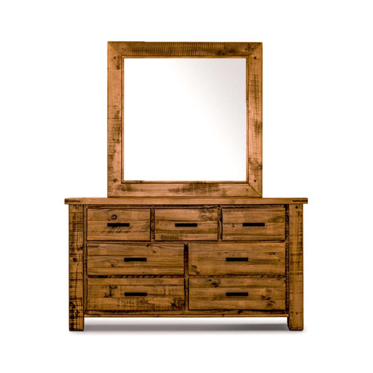 Outback Timber chest of drawers with mirror