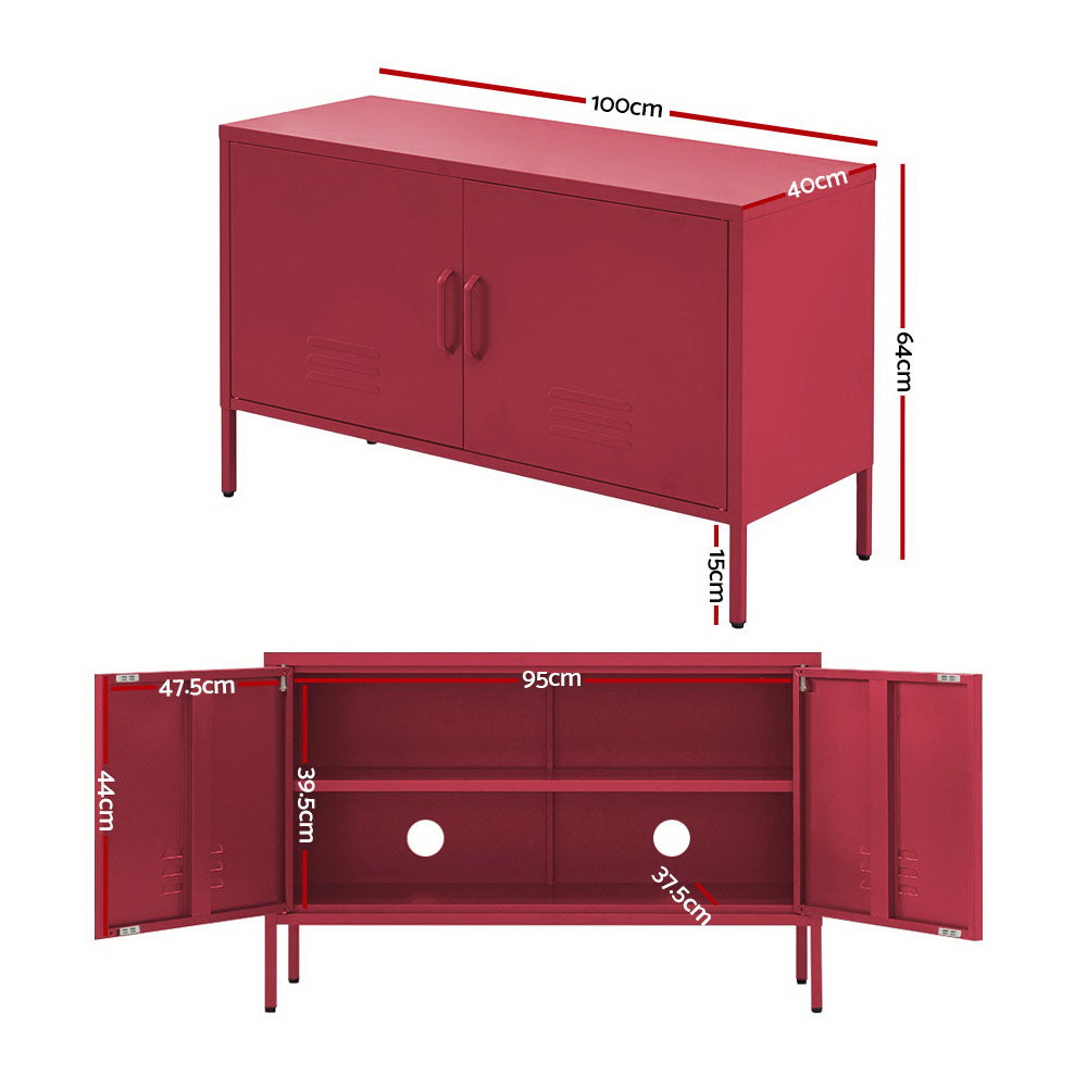 Artiss Buffet Sideboard Metal Cabinet - BASE Pink Bedworld