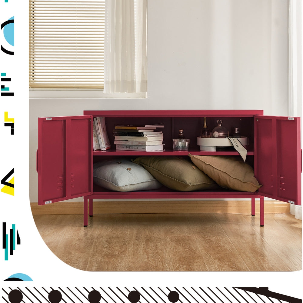 Artiss Buffet Sideboard Metal Cabinet - BASE Pink Bedworld