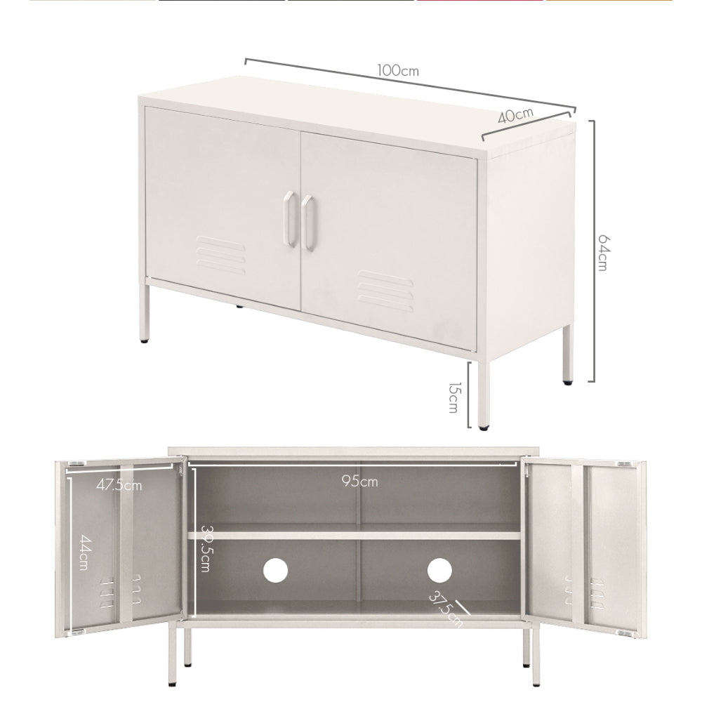 Artiss Buffet Sideboard Metal Cabinet - BASE White Bedworld