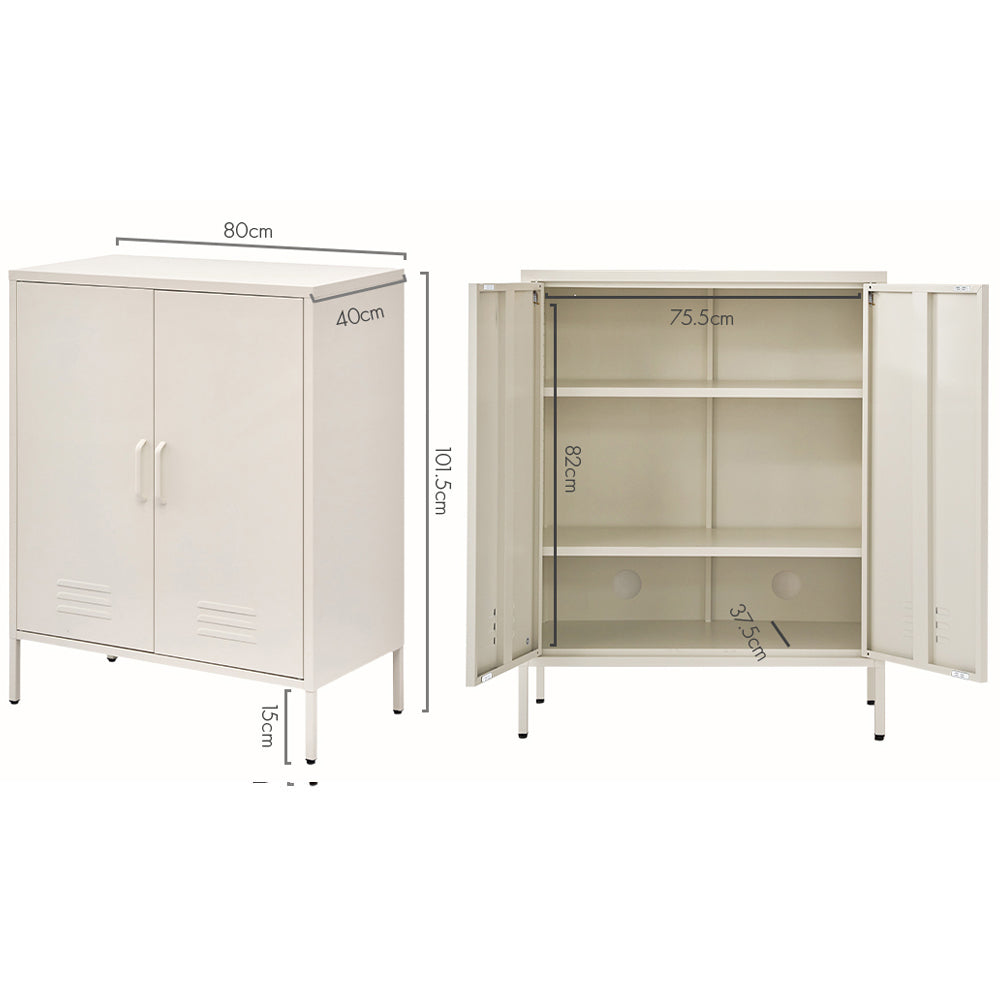 Artiss Buffet Sideboard Metal Cabinet - SWEETHEART White Bedworld