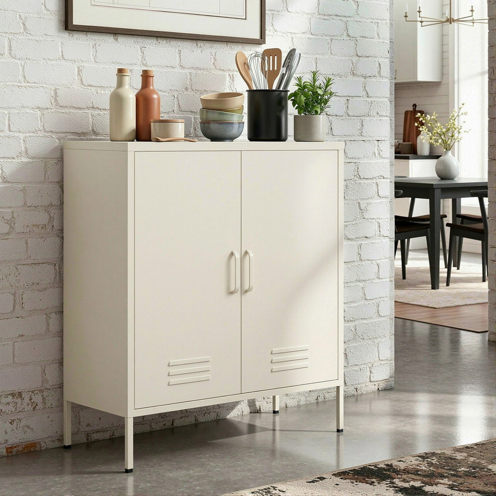 Artiss Buffet Sideboard Metal Cabinet - SWEETHEART White Bedworld