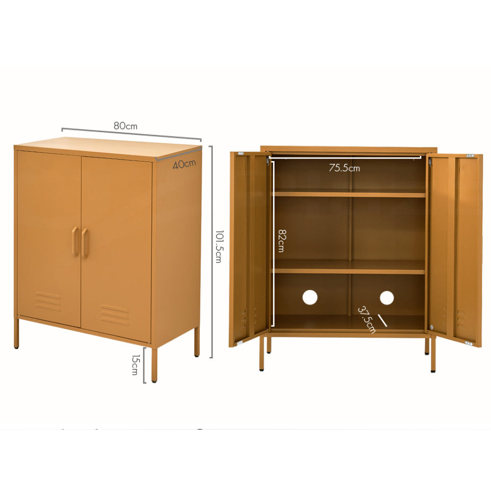 Artiss Buffet Sideboard Metal Cabinet - SWEETHEART Yellow Bedworld