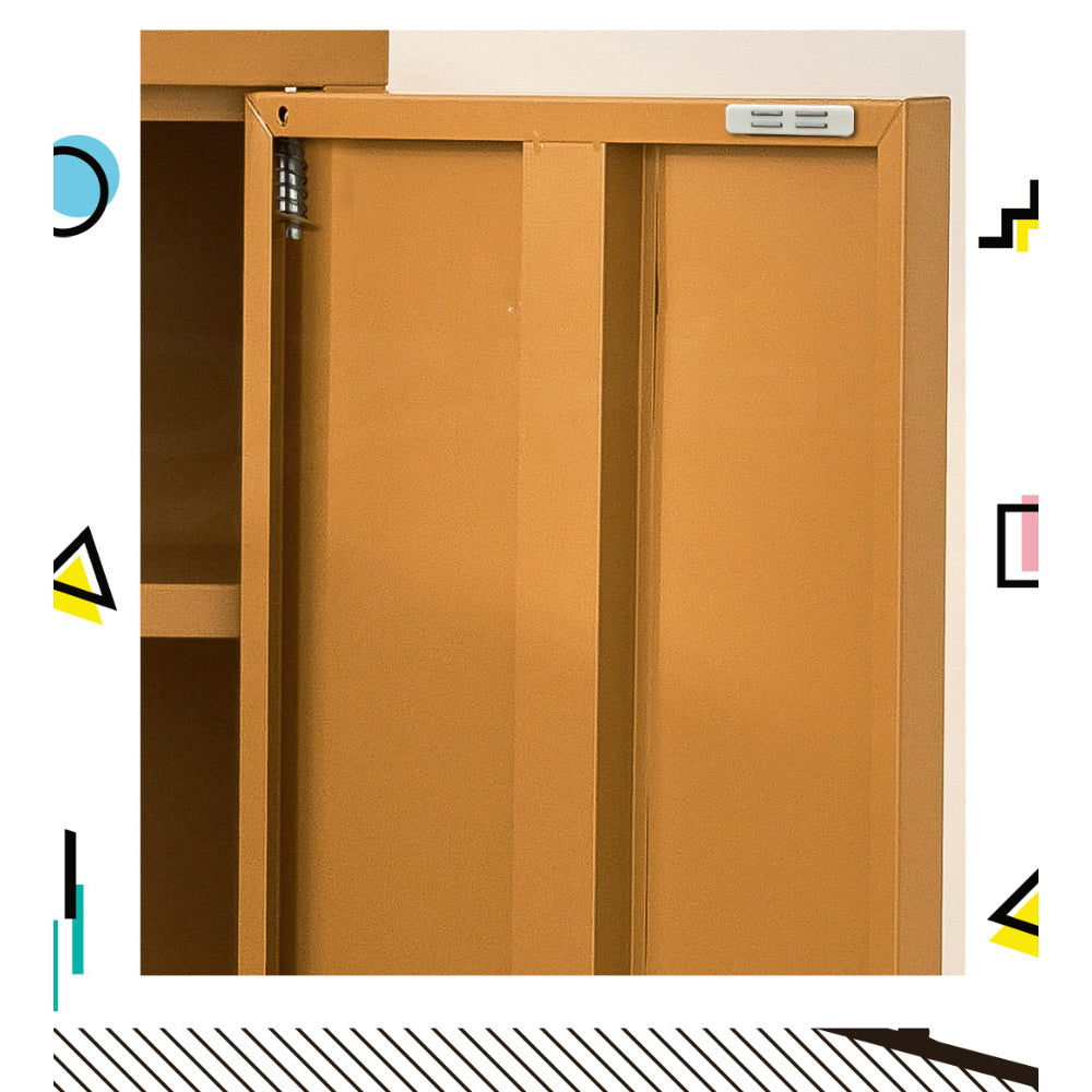 Artiss Buffet Sideboard Metal Cabinet - SWEETHEART Yellow Bedworld