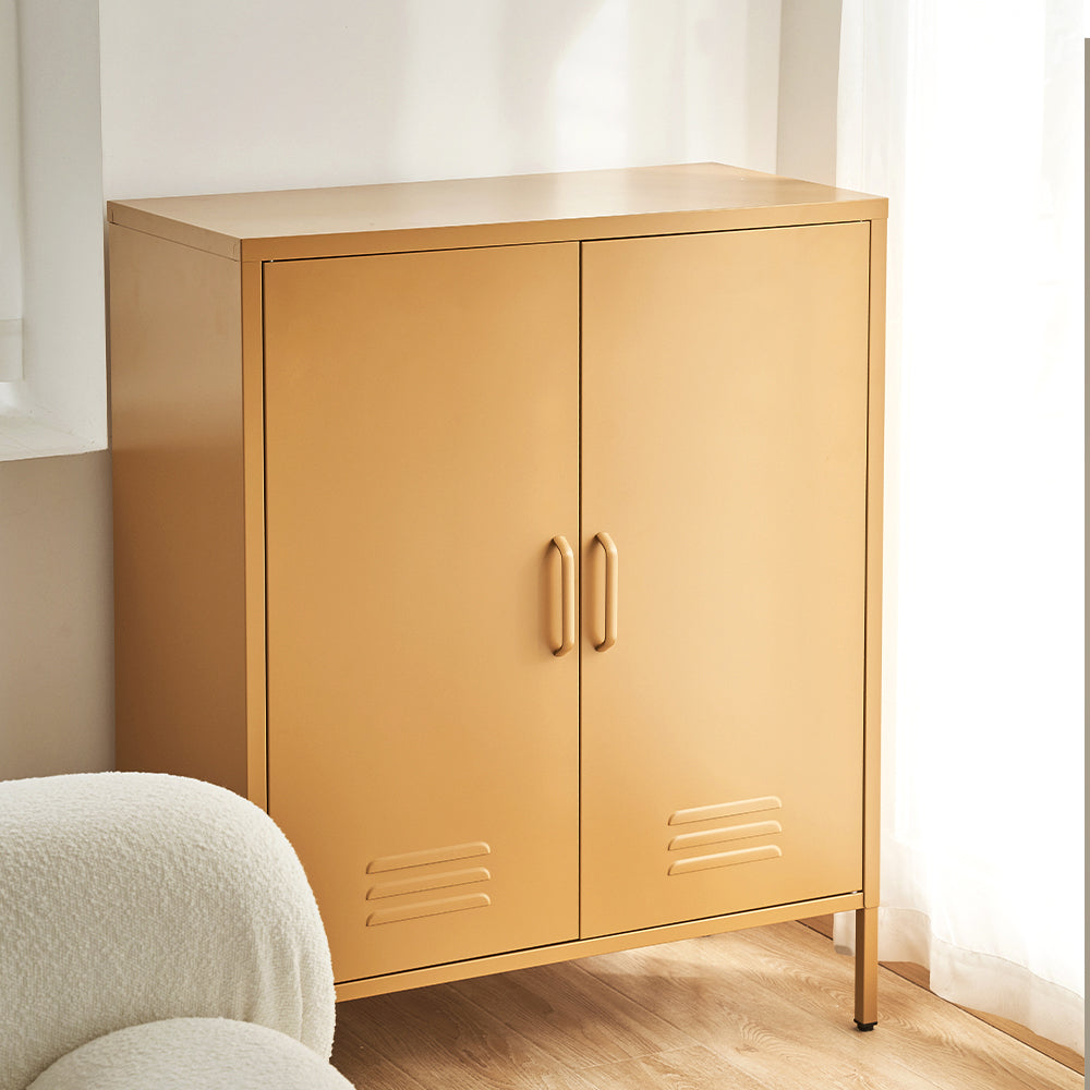 Artiss Buffet Sideboard Metal Cabinet - SWEETHEART Yellow Bedworld