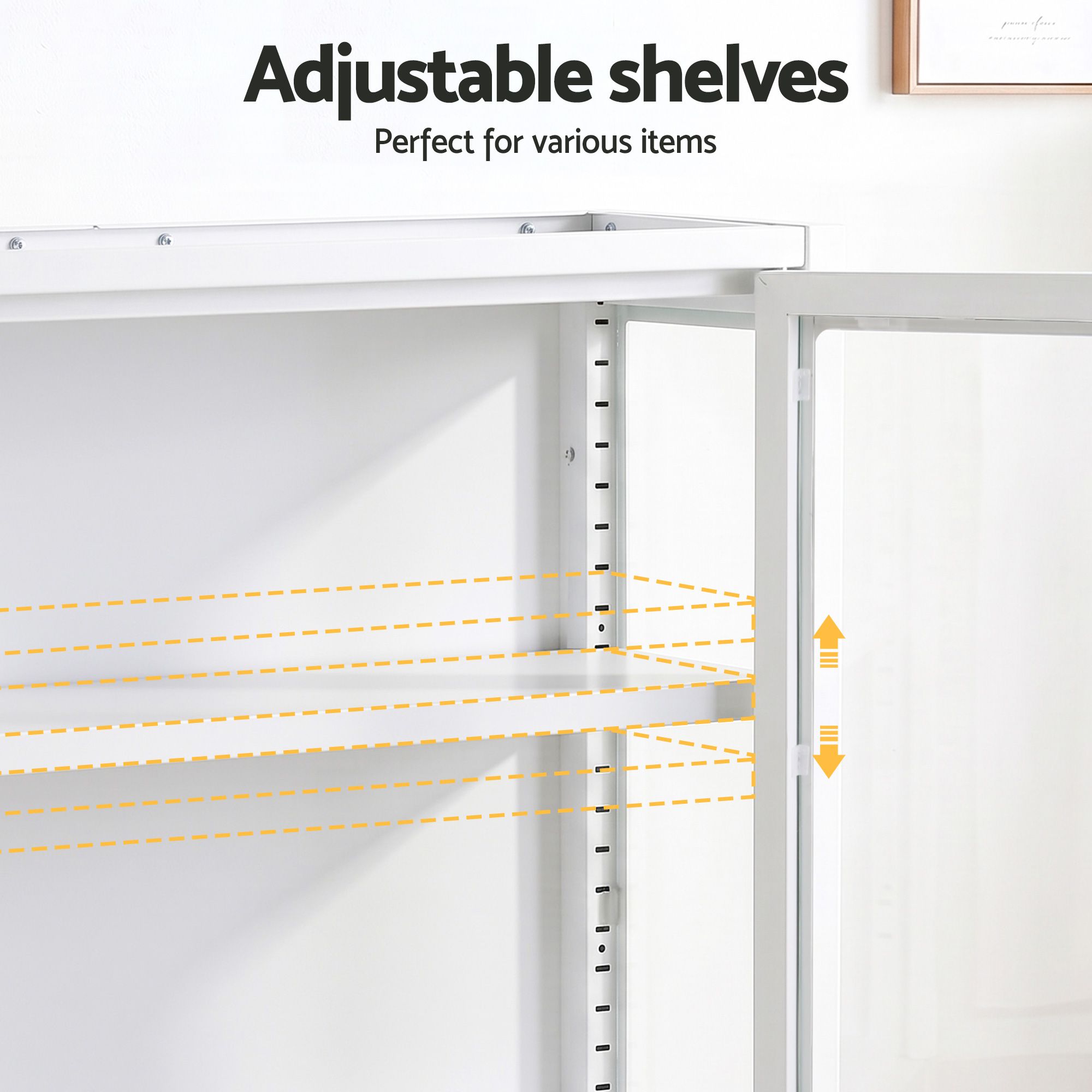 Artiss Buffet Cabinet Sideboard Wall Mounted Clear Display Storage 60cm White Bedworld