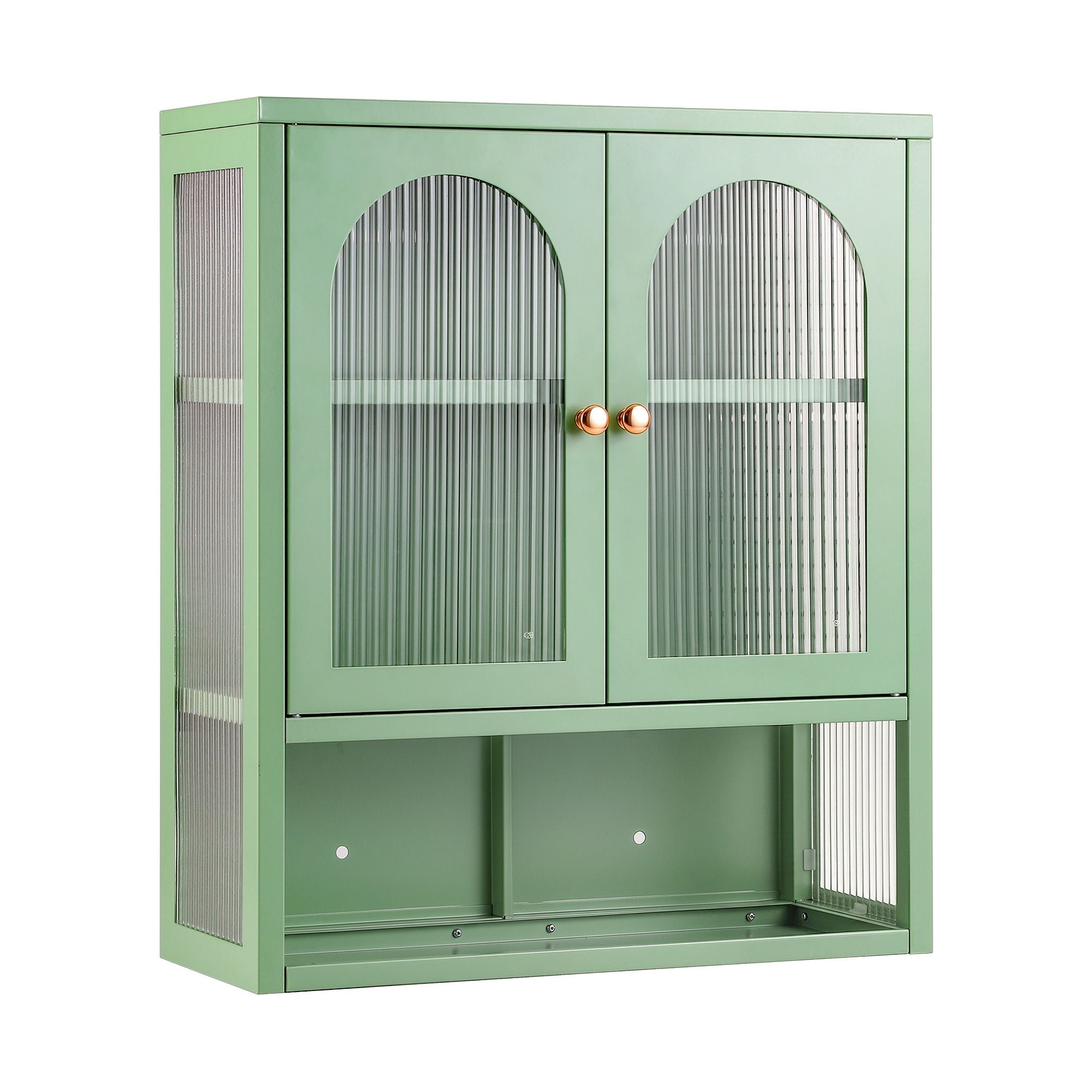 Artiss Buffet Cabinet Sideboard Wall Mounted Fluted Display Storage 70cm Green Bedworld