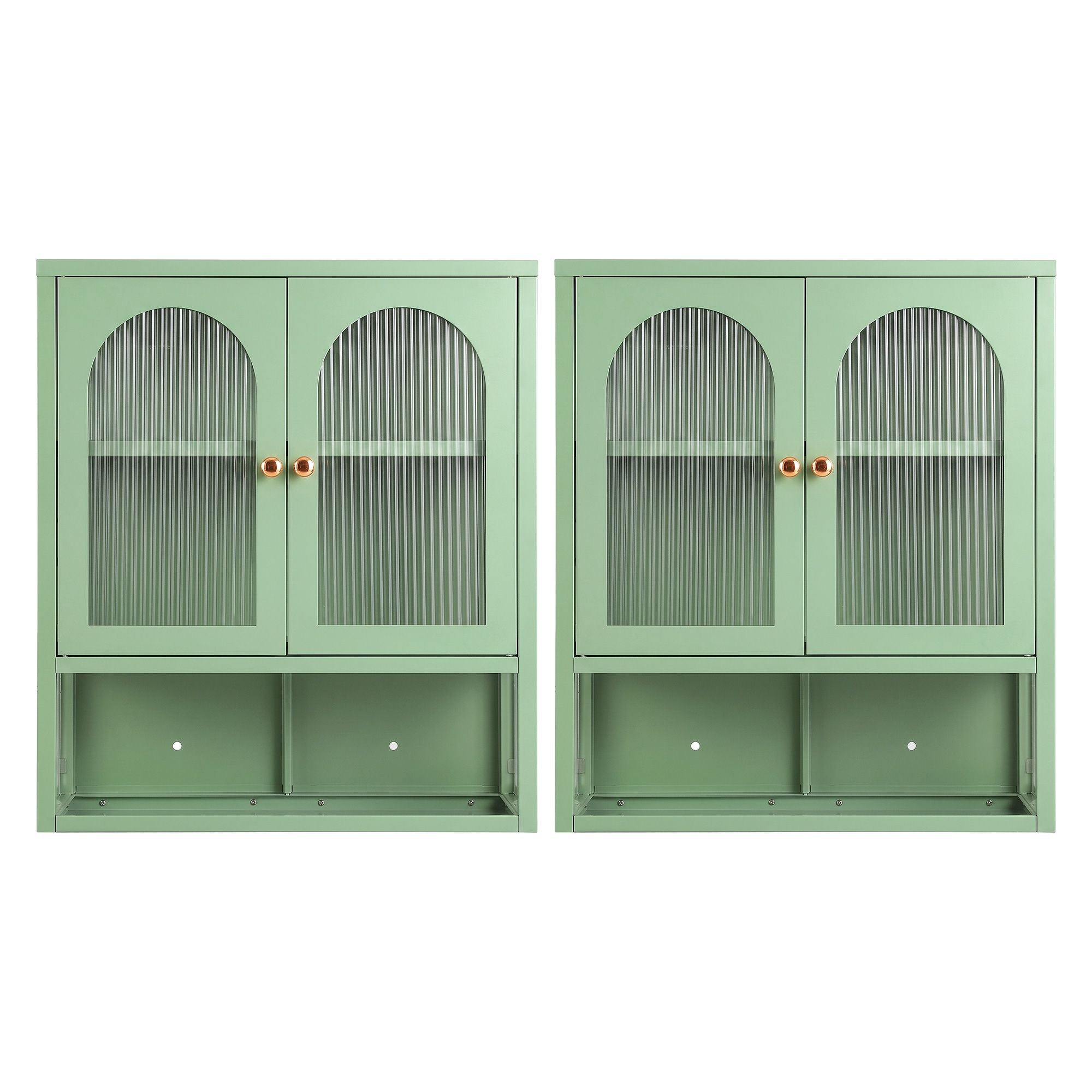 Artiss Buffet Cabinet Sideboards X2 Wall Mounted Fluted Display Storage Green Bedworld