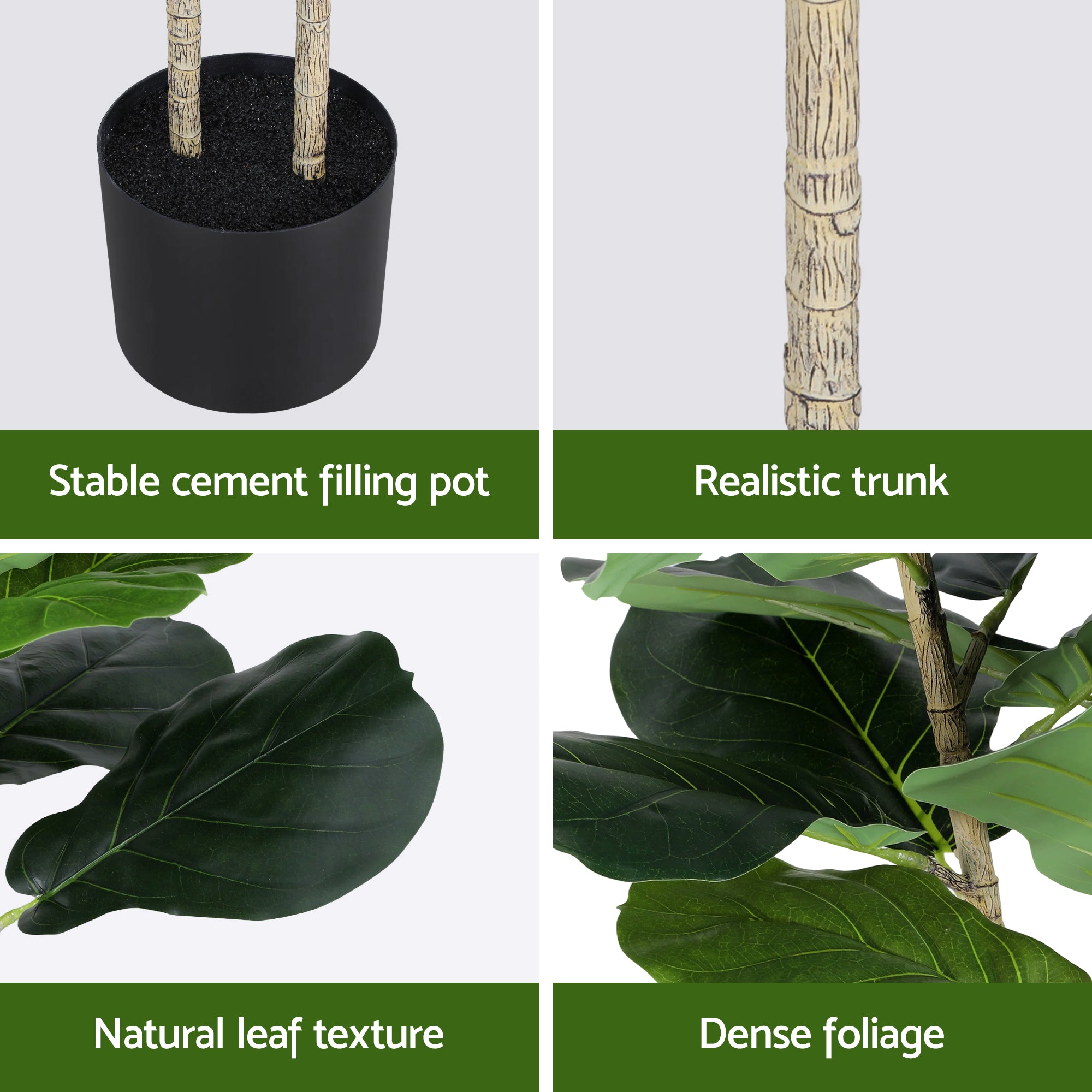 Artiss 150cm Artificial Fiddle Tree Faux Trees Indoor Decor Artificial Plants Lifelike Plant 1.5M Bedworld