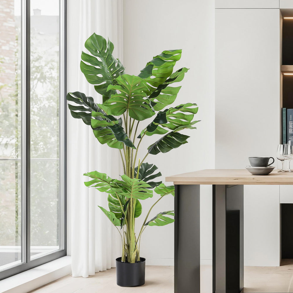 Artiss 140cm Artificial Monstera Tree Faux Trees Indoor Decor Artificial Plants Lifelike Plant 1.4M Bedworld