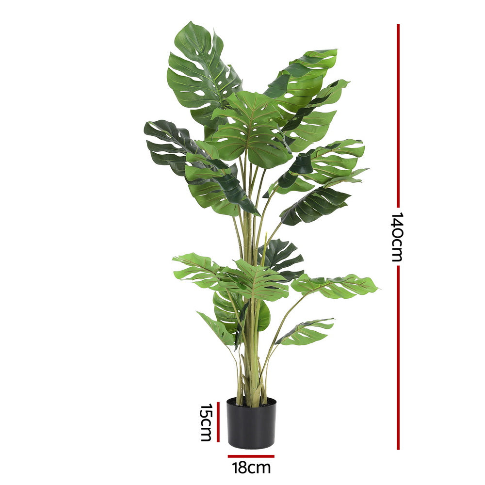 Artiss 140cm Artificial Monstera Tree Faux Trees Indoor Decor Artificial Plants Lifelike Plant 1.4M Bedworld