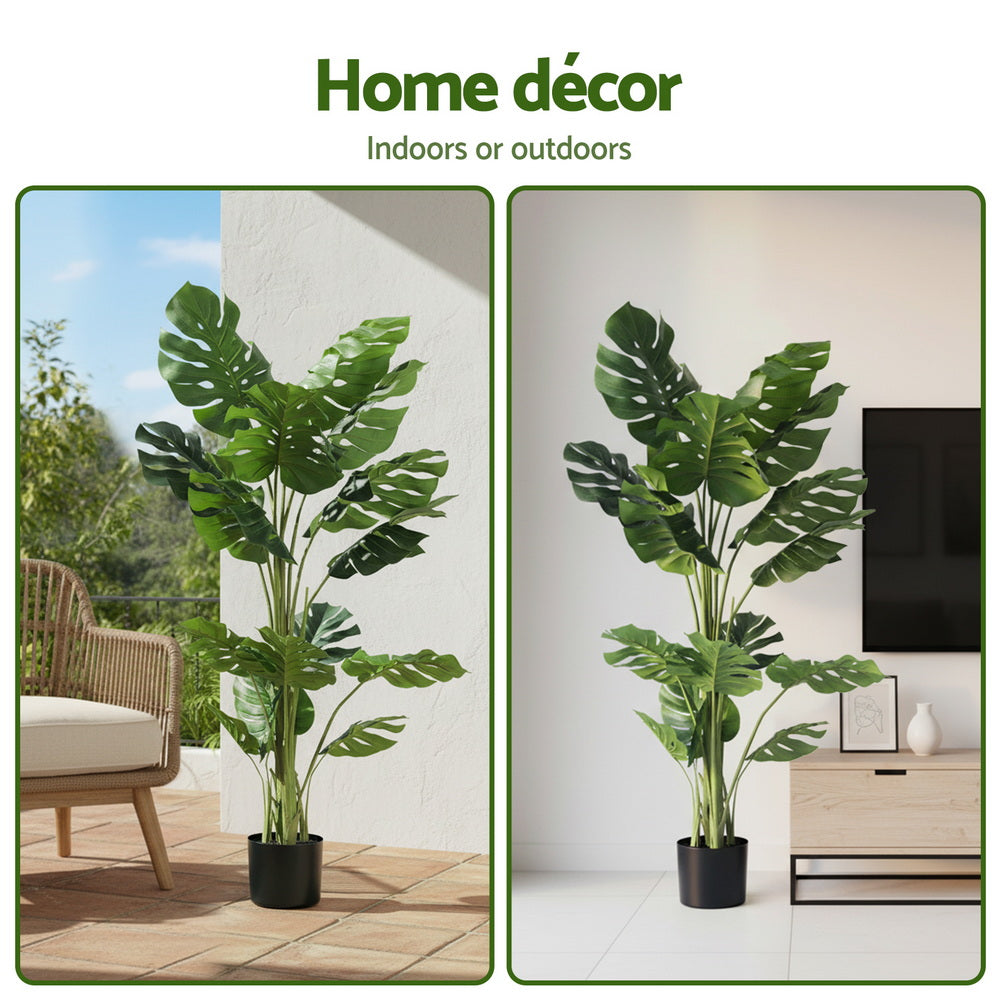 Artiss 140cm Artificial Monstera Tree Faux Trees Indoor Decor Artificial Plants Lifelike Plant 1.4M Bedworld