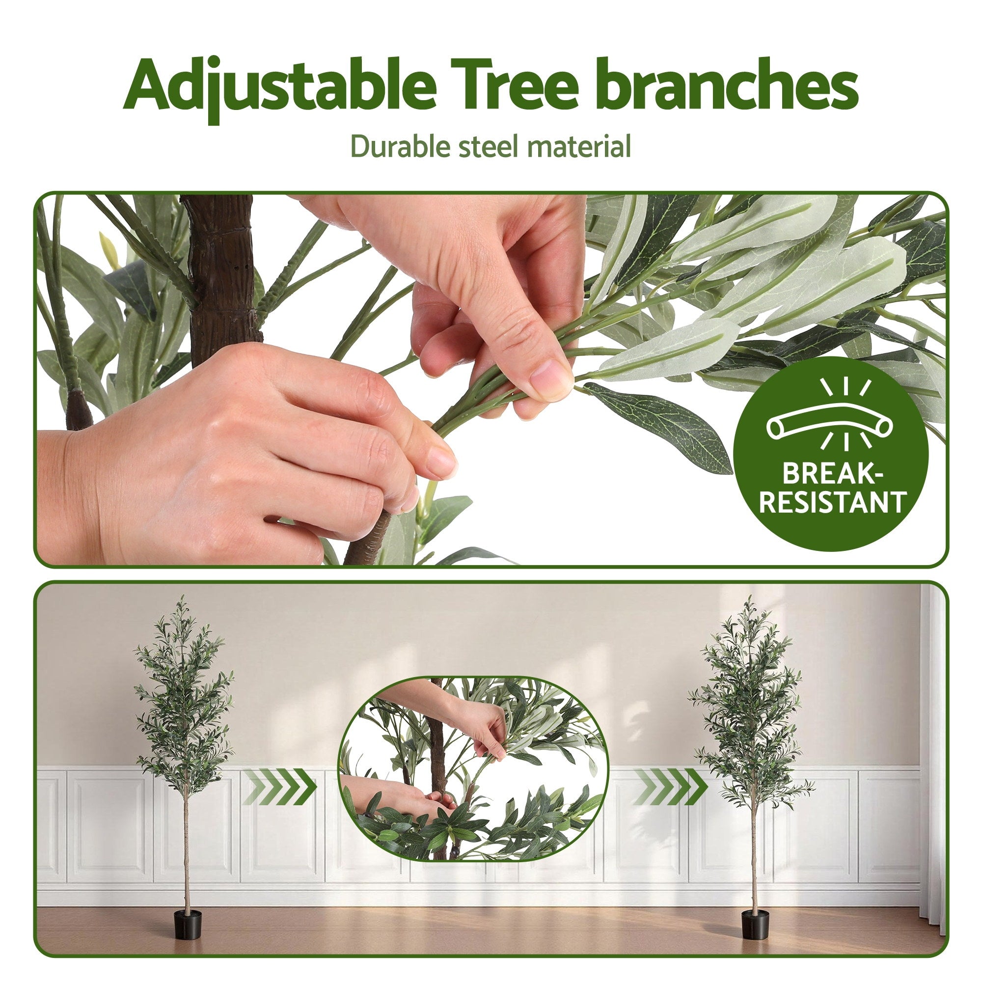 Artiss 210cm Artificial Olive Tree Faux Trees Indoor Decor Artificial Plants Lifelike Plant 2.1M Bedworld