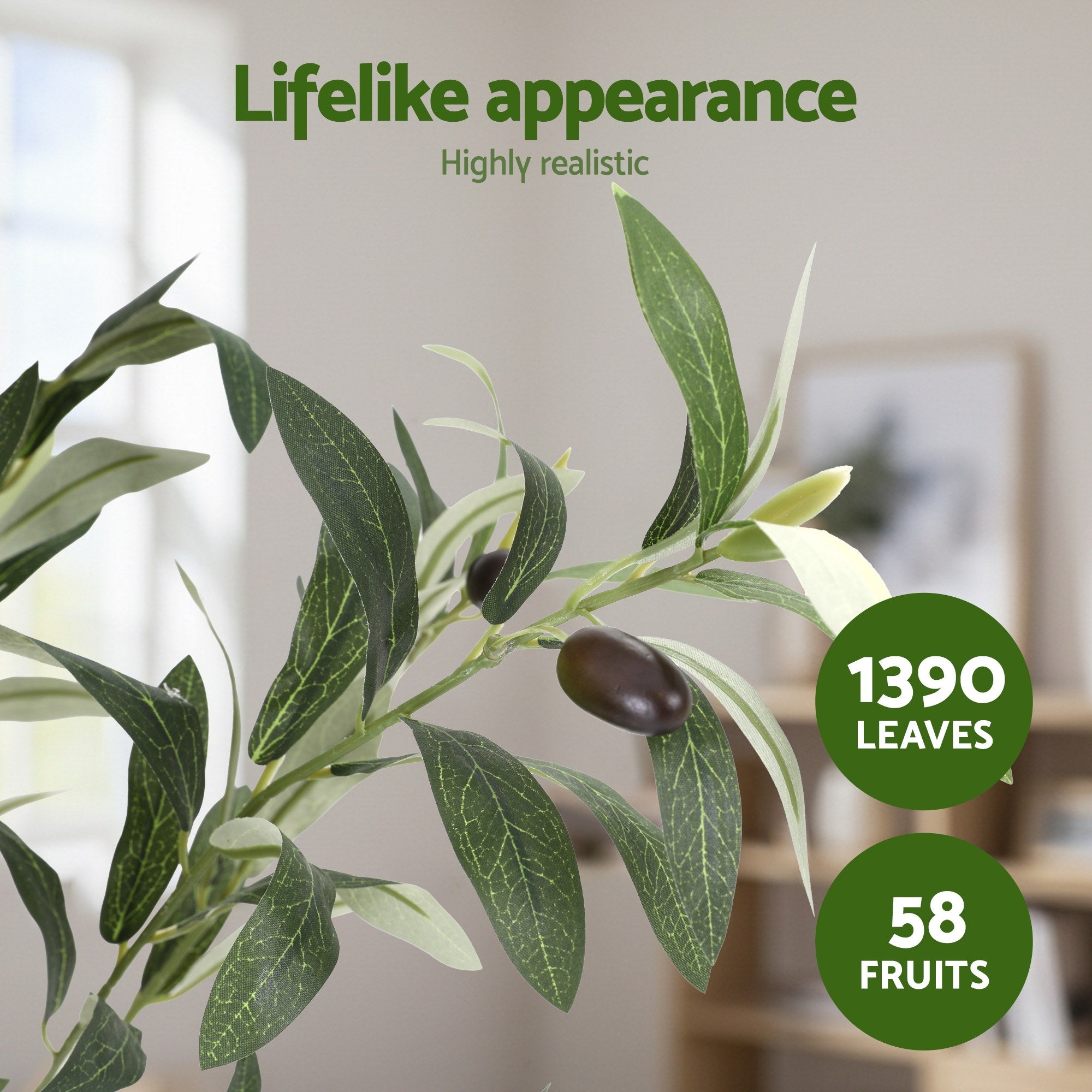 Artiss 210cm Artificial Olive Tree Faux Trees Indoor Decor Artificial Plants Lifelike Plant 2.1M Bedworld