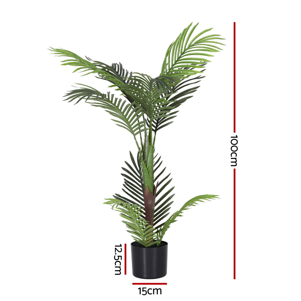 Artiss 100cm Artificial Palm Tree Faux Trees Indoor Decor Artificial Plants Lifelike Plant