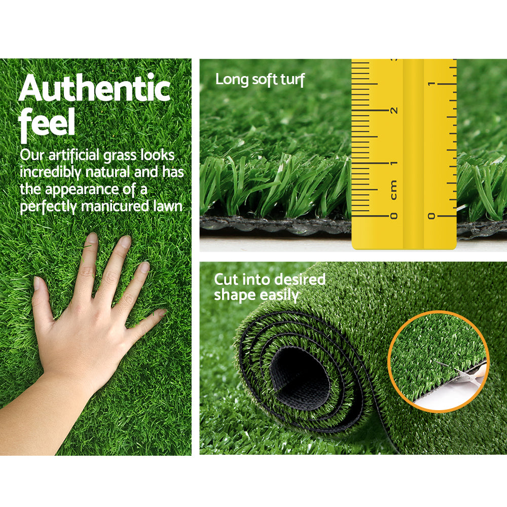 Prime Turf Artificial Grass 2mx10m 10mm Synthetic Fake Lawn Turf Plant Plastic Olive
