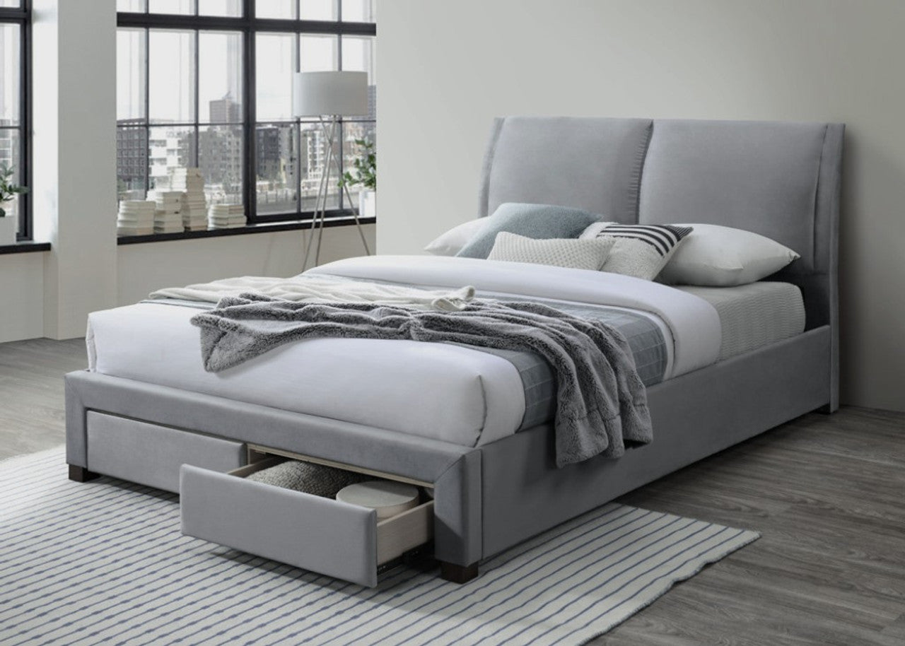 Avan Fabric Upholstered Bed Frame with Storage Drawers