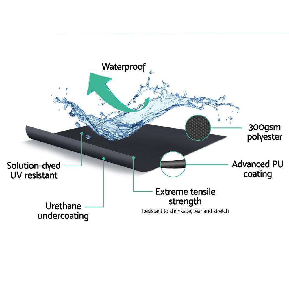 Instahut Retractable Folding Arm Awning Manual Sunshade 3Mx2