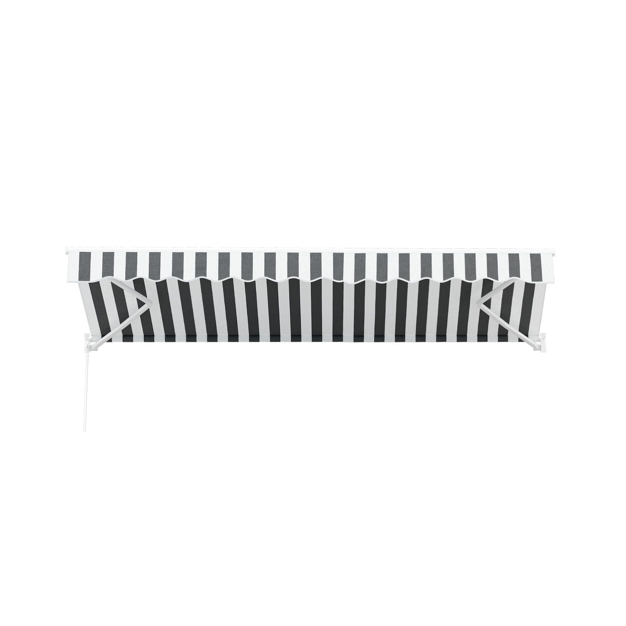 Instahut Retractable Folding Arm Awning Motorised Sunshade 4.5Mx3M Grey White Bedworld