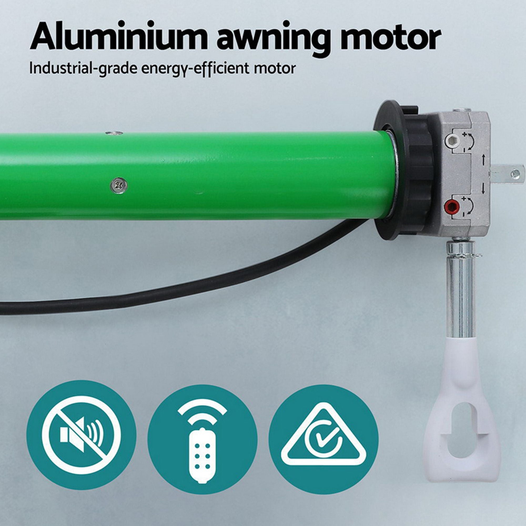 Instahut Retractable Folding Arm Awning Motorised Sunshade 4.5Mx3M Grey White Bedworld