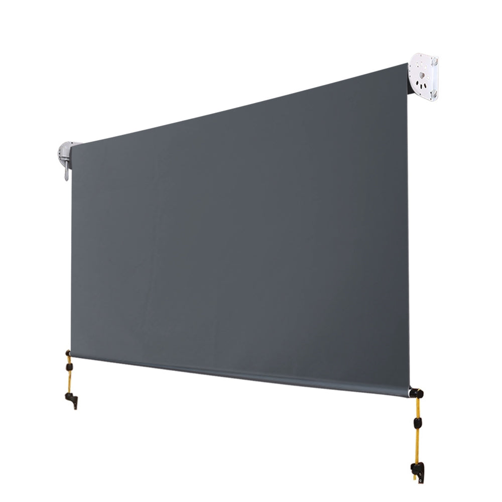 Instahut 2.1X2.5M Outdoor Blinds Awning Roll Down Canopy Retractable Outdoor Blinds Window Shade Grey