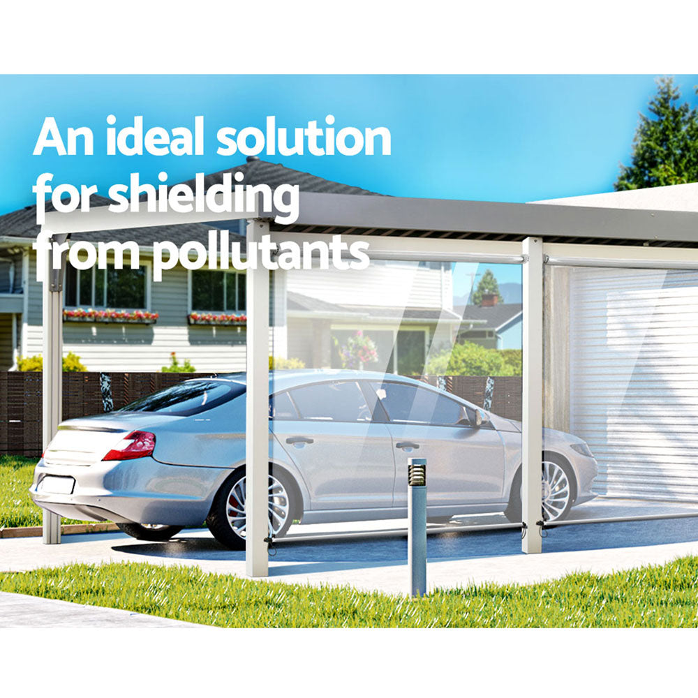 Instahut 1.3X2.4M Outdoor Blinds Clear Roll Down Awning Retractable Outdoor Blinds Water Wind Proof Transparent