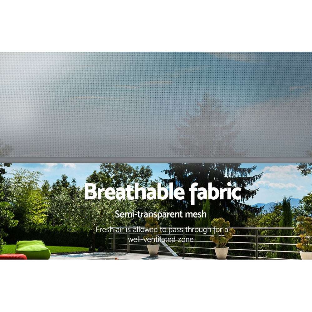 Instahut 3X2.5M Outdoor Blinds Awning Roll Down Screen Fabric Blinds Outdoor Window Shade Grey