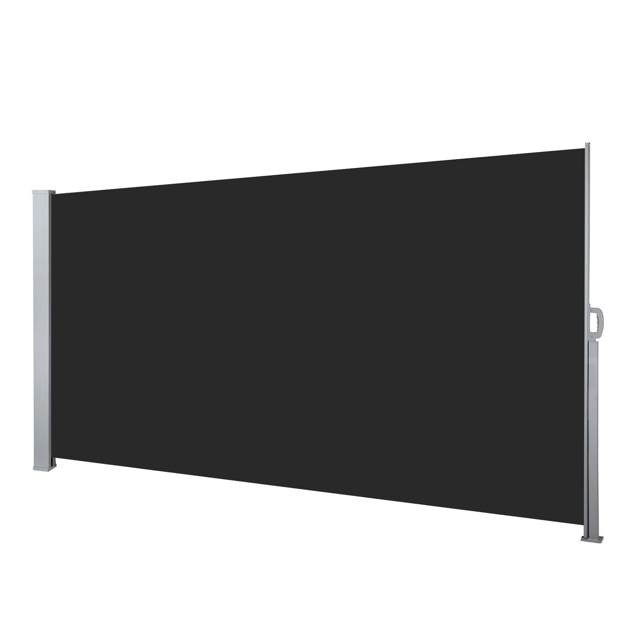 Instahut 1.4X3M Side Awning Retractable Privacy Screen Outdoor Sun Shade Black Bedworld