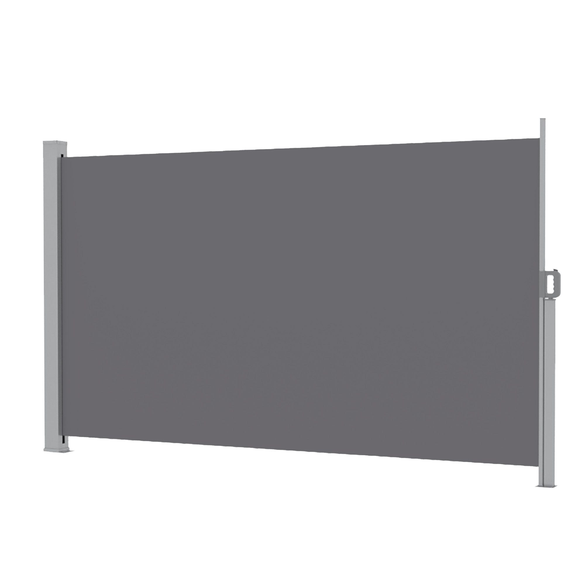 Instahut 1.8X3.5M Side Awning Retractable Privacy Screen Outdoor Sun Shade Grey Bedworld