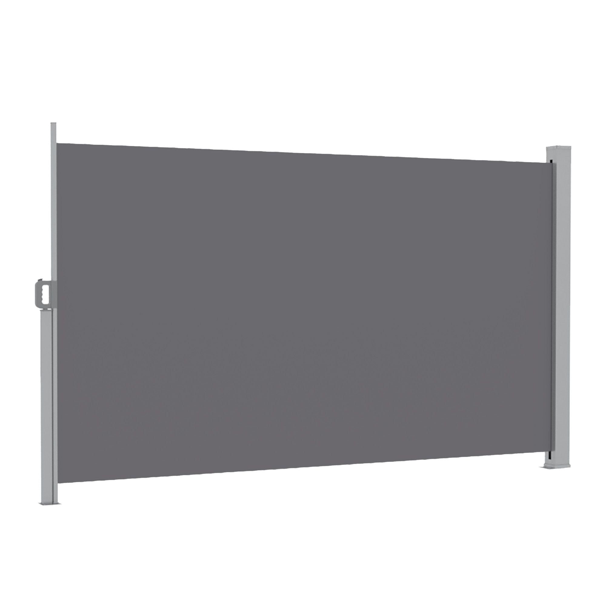 Instahut 1.8X4M Side Awning Retractable Privacy Screen Outdoor Sun Shade Grey Bedworld