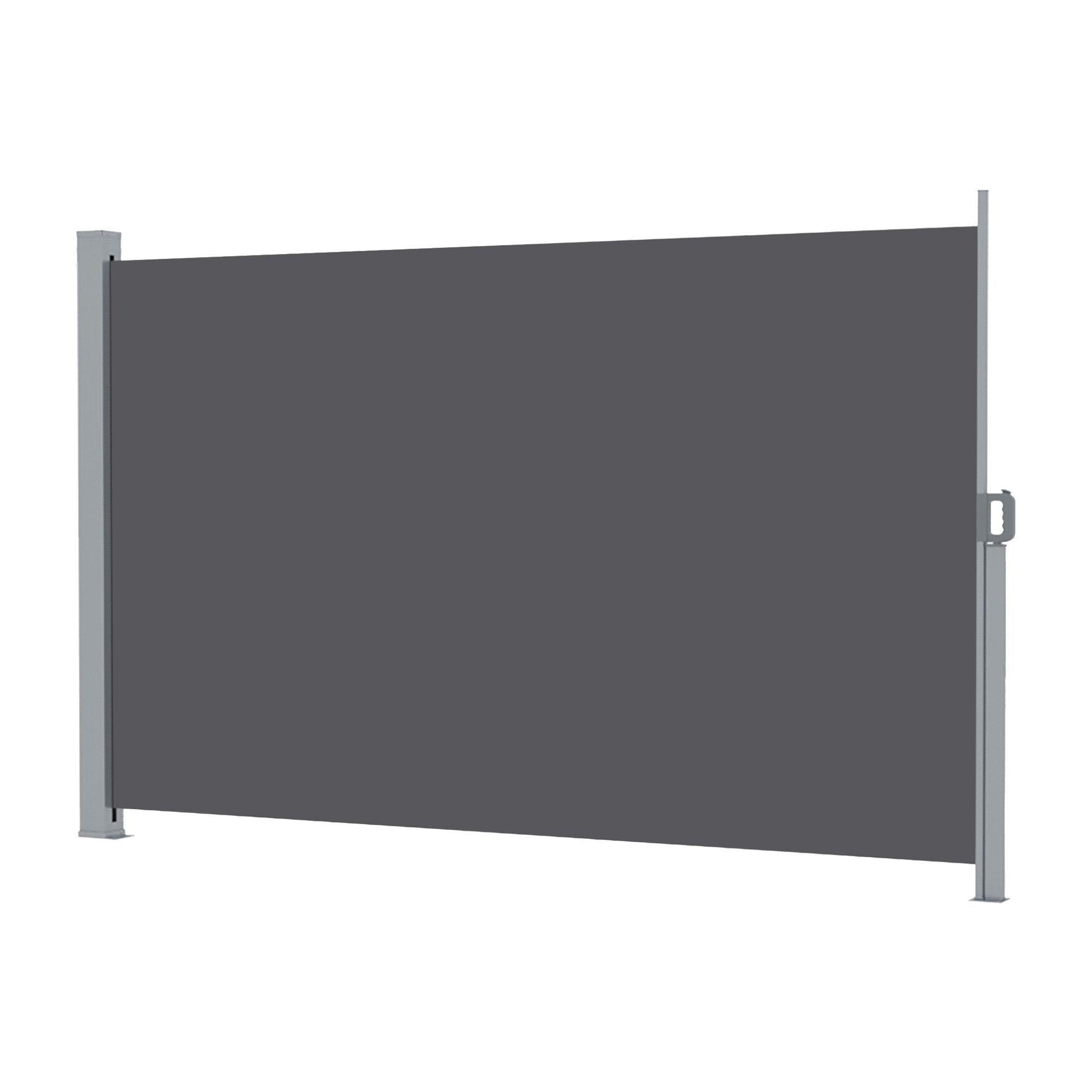 Instahut 2X3.5M Side Awning Retractable Privacy Screen Outdoor Sun Shade Grey Bedworld