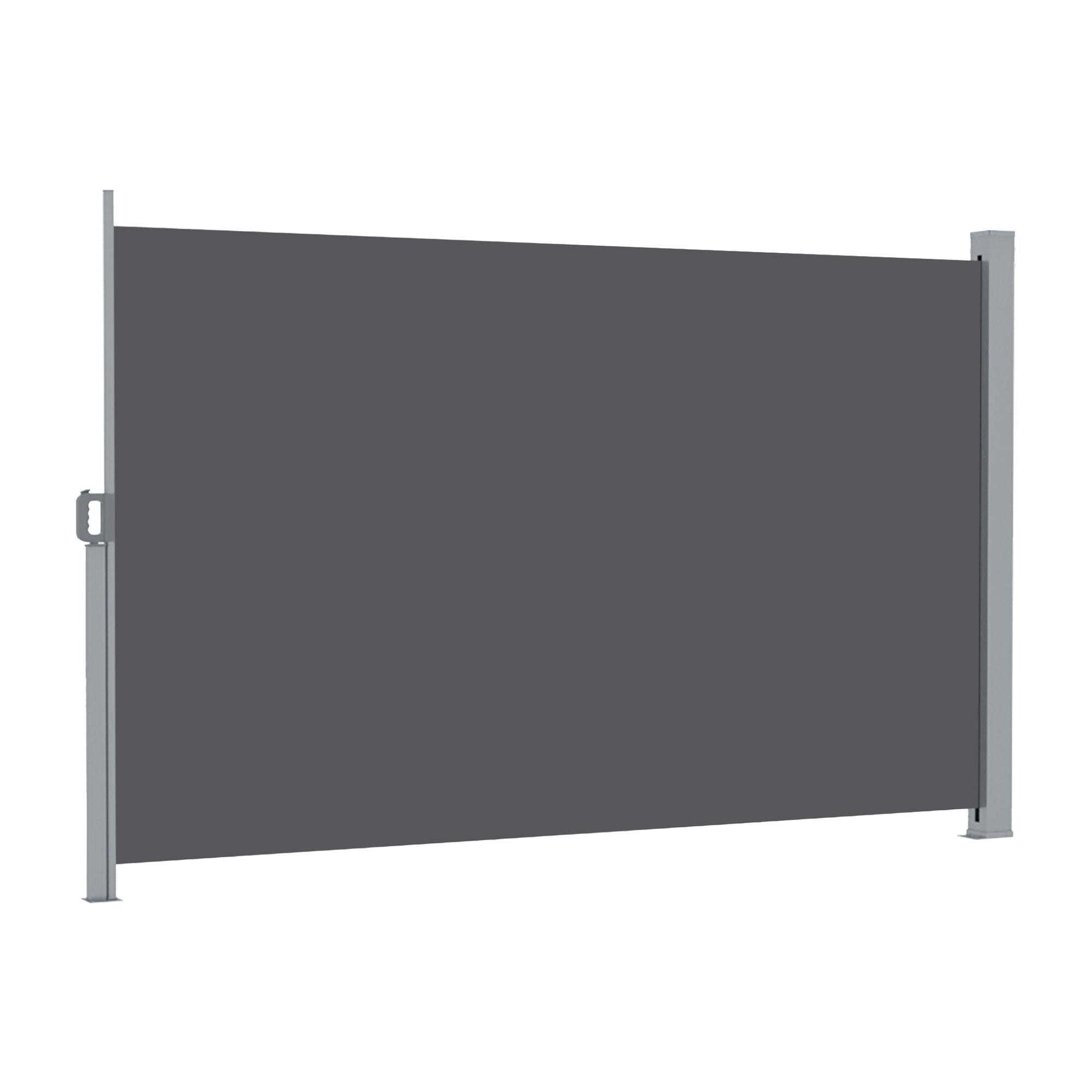 Instahut 2X3.5M Side Awning Retractable Privacy Screen Outdoor Sun Shade Grey Bedworld