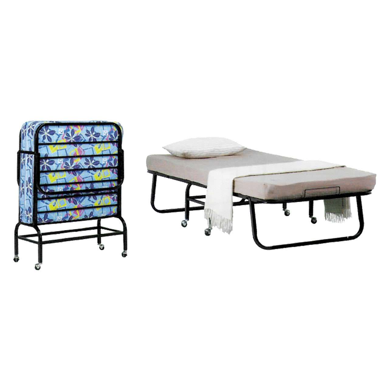 Auto Fold Out Single Bed with Foam Mattress