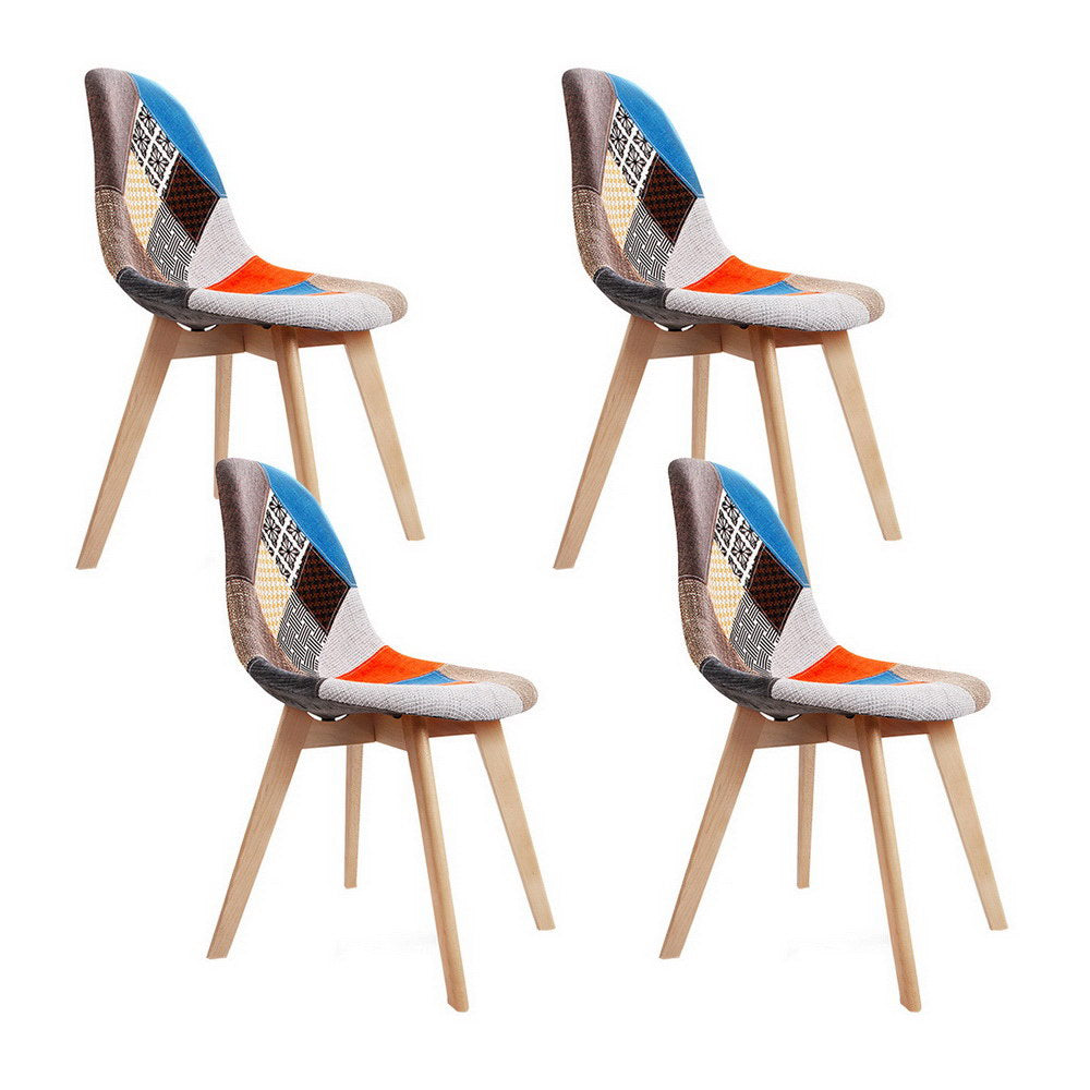Artiss Dining Chairs Set of 4 Fabric Retro Replica DSW Bedworld