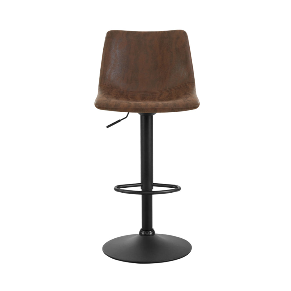 Artiss 2x Bar Stools Vintage Swivel Gas Lift Brown