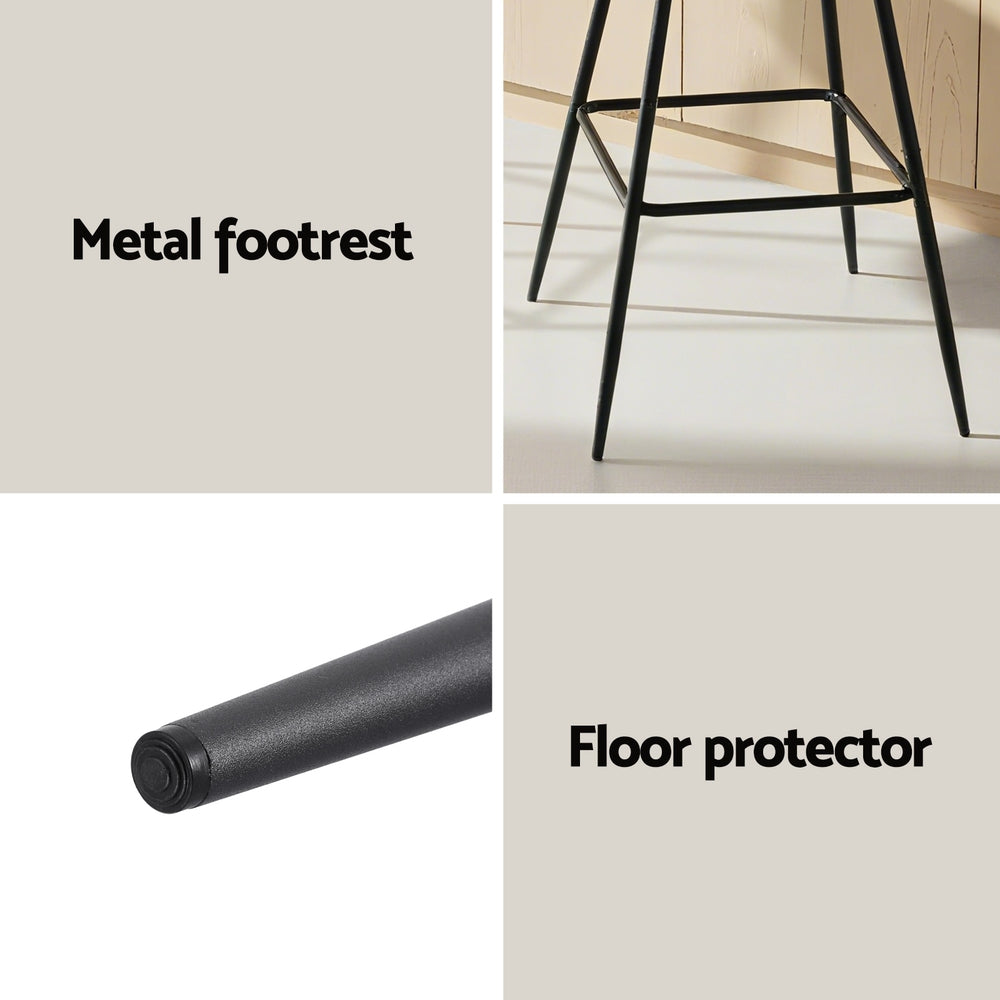 Artiss 4x Bar Stools Kitchen Dining Chair Counter Stool Diamond PU Leather Black Bedworld