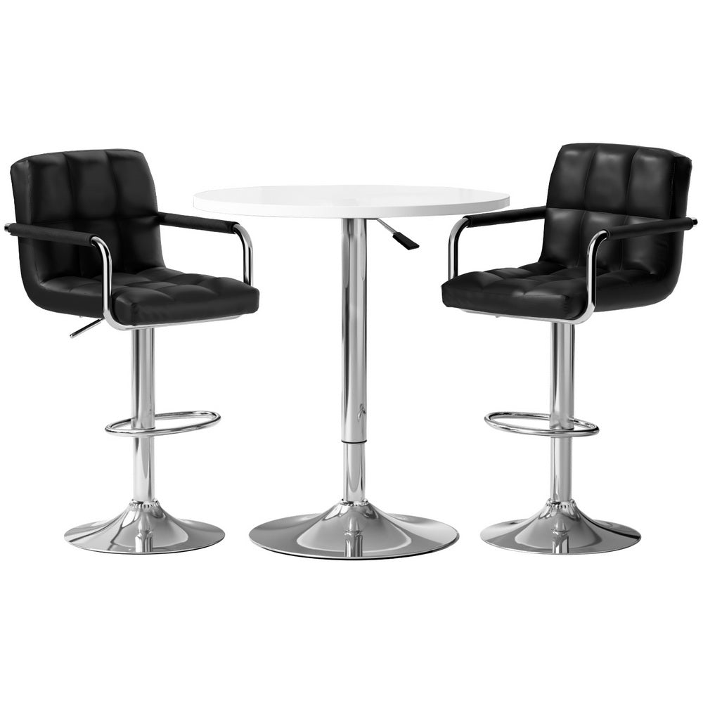 Artiss Bar Table and Stools Set Dining Desk Kitchen Chairs Cafe Pub