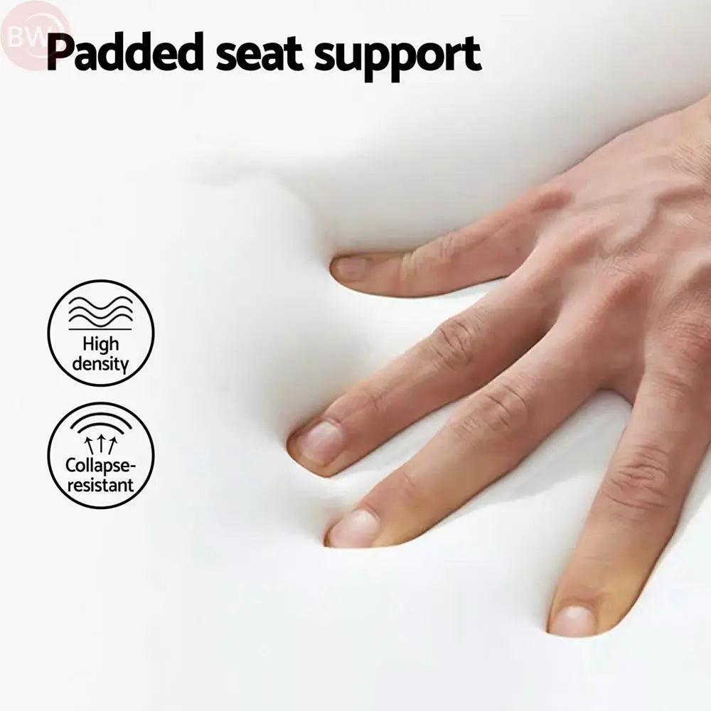 Padded bar stool seat with smooth white PU upholstery for comfort and grip