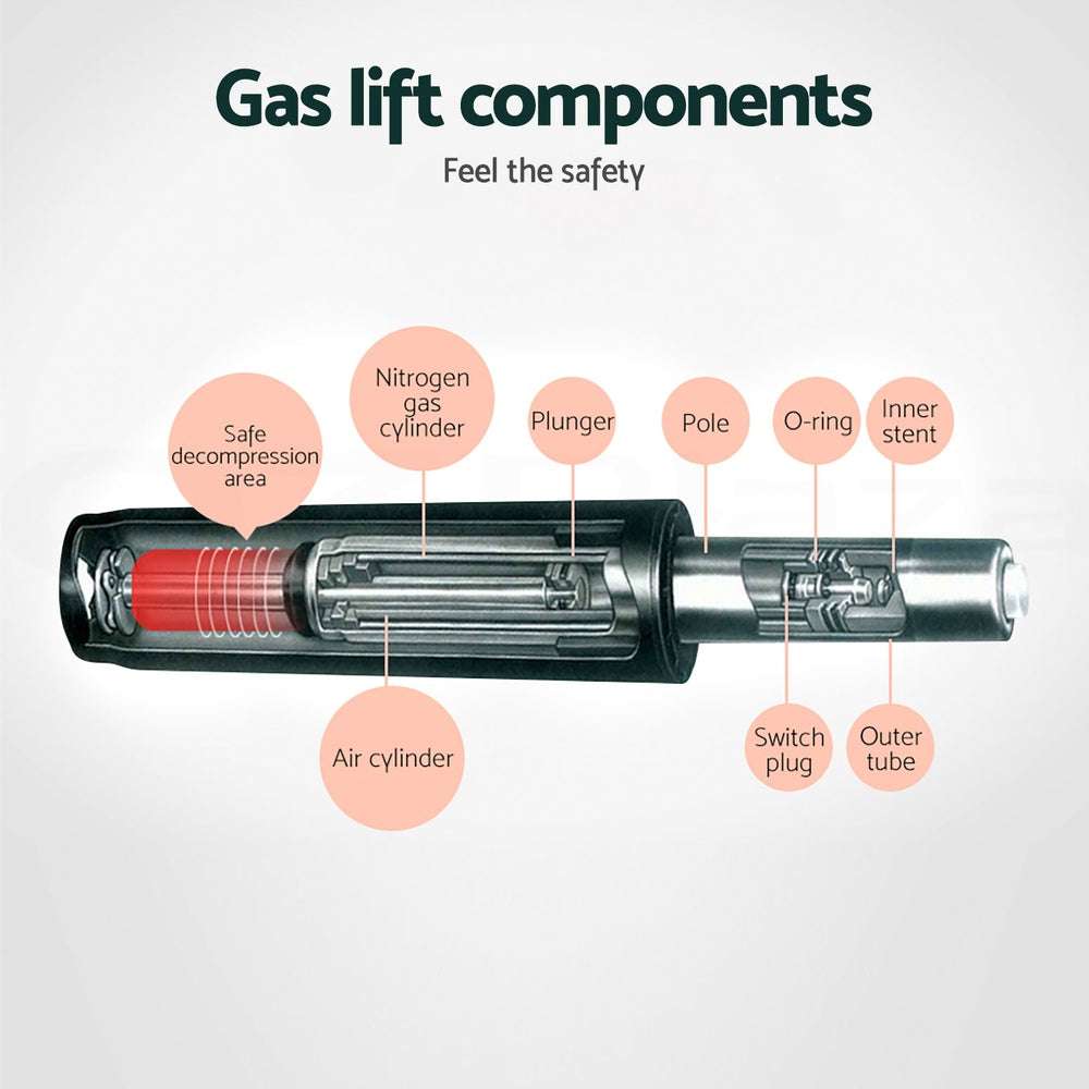 Artiss 4x Bar Stools Gas Lift Leather w/Armrest Black