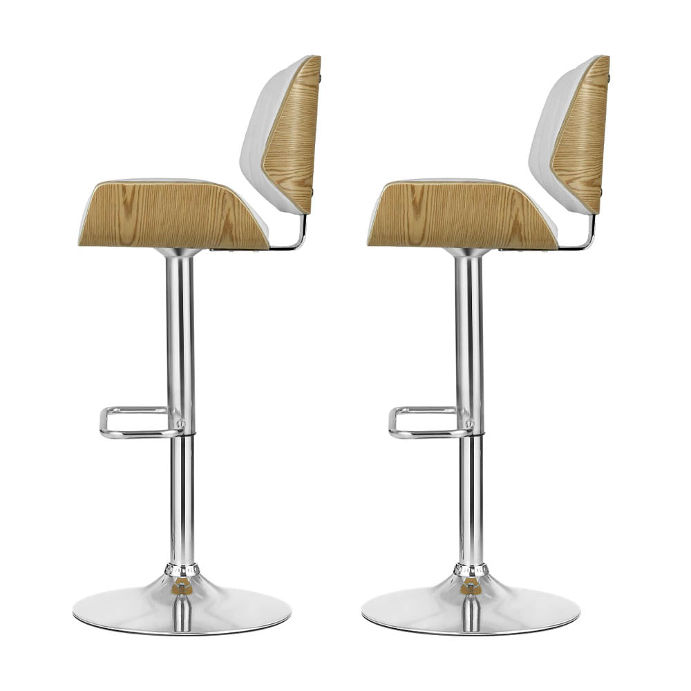 Artiss 2x Bar Stools Adjustable Leather Chairs