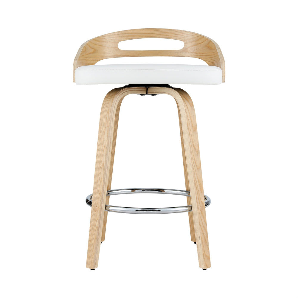 Artiss 2x Bar Stools Swivel Dining Chairs Low Back Counter Seat PU Cushion