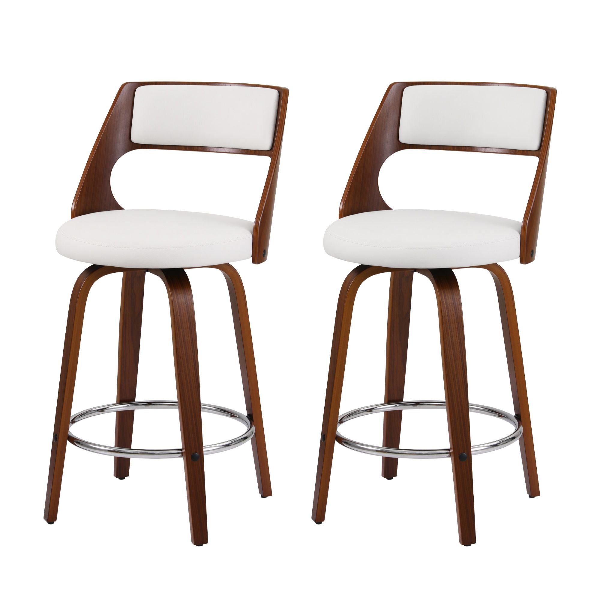 Artiss Wooden Bar Stools Set of 2 Swivel Kitchen Counter Stools Chair 65cm Bedworld