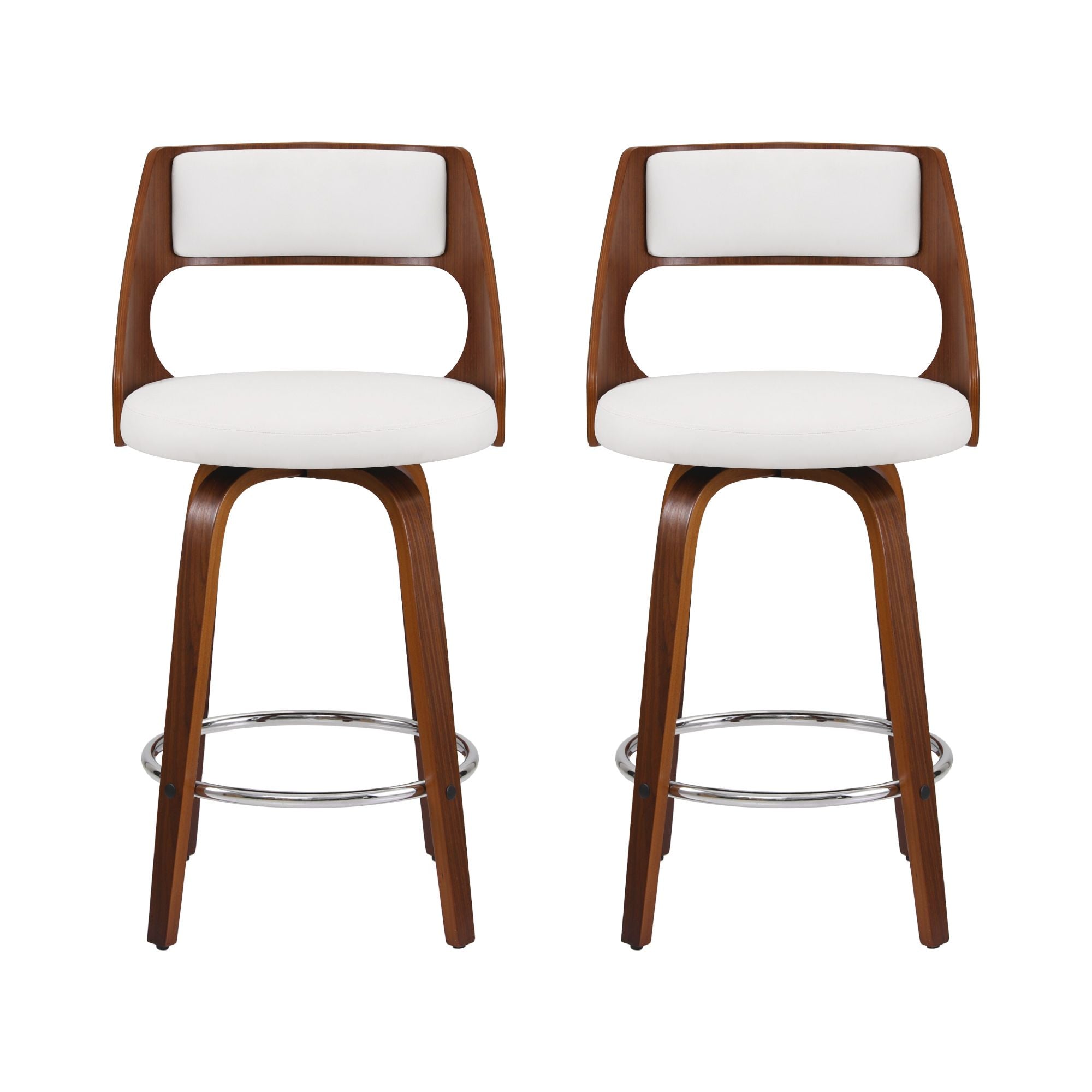 Artiss Wooden Bar Stools Set of 2 Swivel Kitchen Counter Stools Chair 65cm Bedworld
