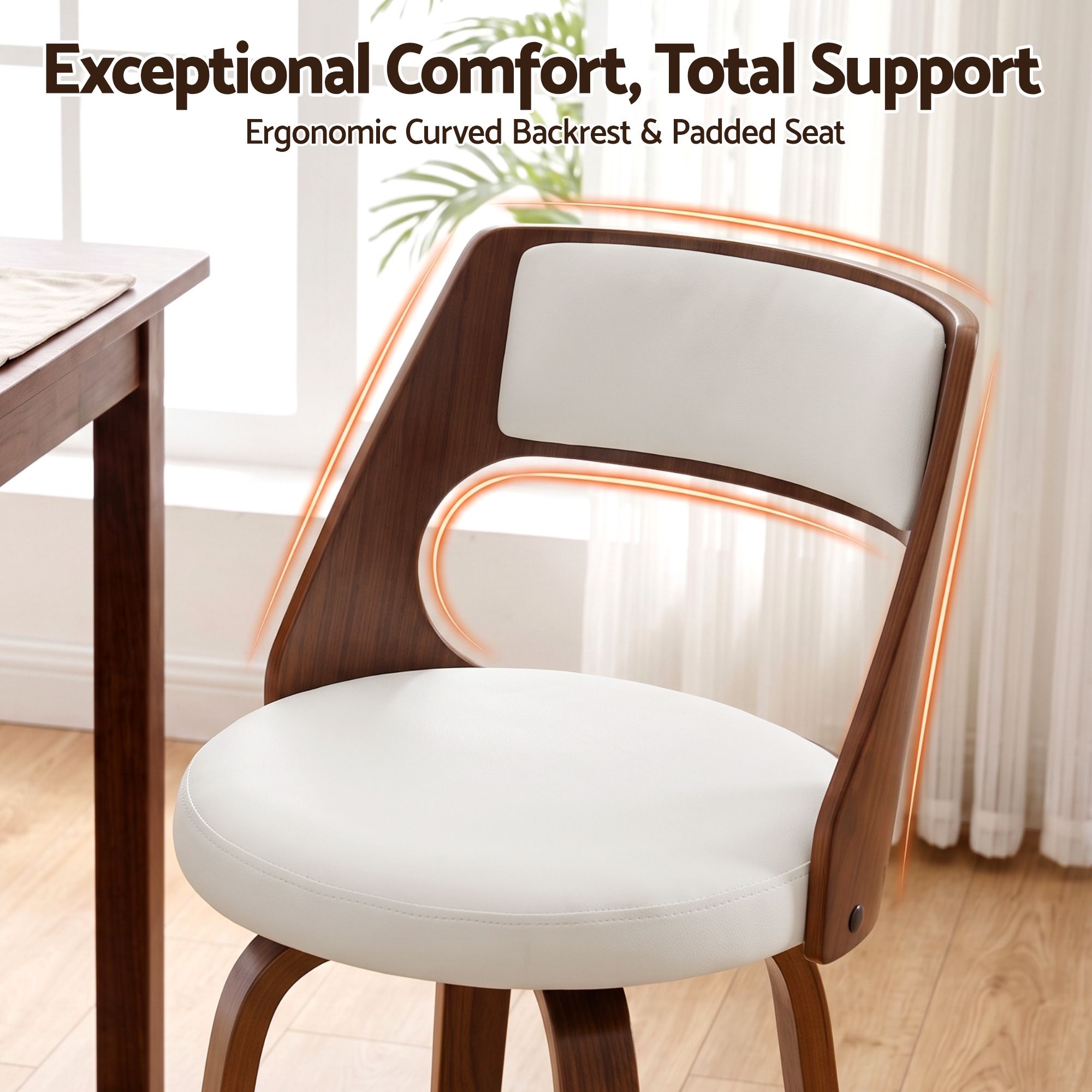 Artiss Wooden Bar Stools Set of 2 Swivel Kitchen Counter Stools Chair 65cm Bedworld