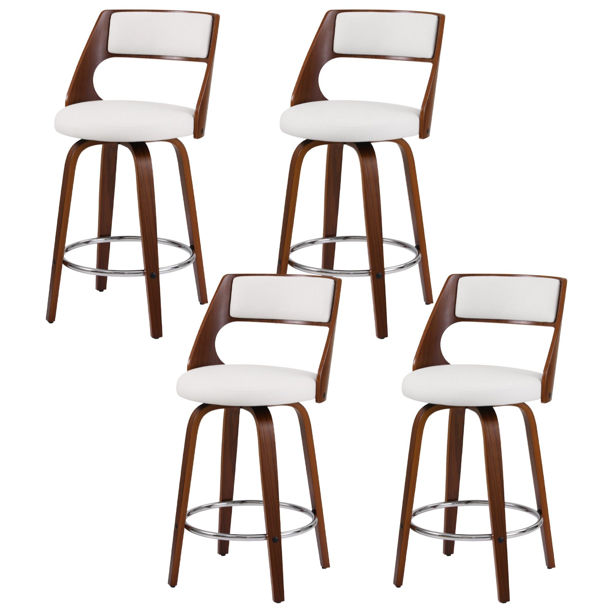 Artiss Wooden Bar Stools Set of 4 Swivel Kitchen Counter Stools Chair 65cm Bedworld