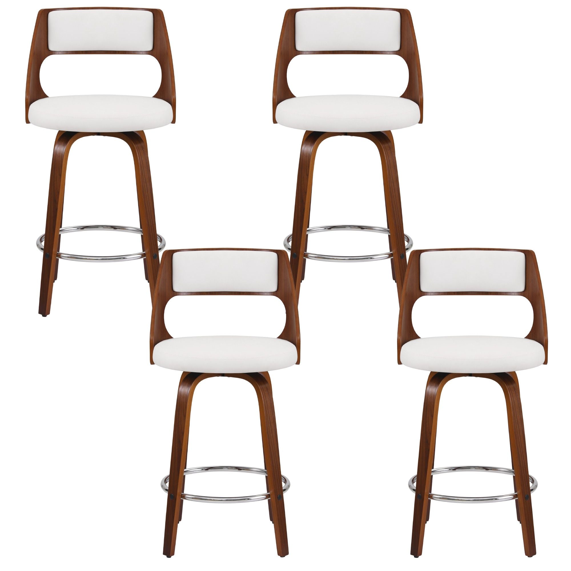 Artiss Wooden Bar Stools Set of 4 Swivel Kitchen Counter Stools Chair 65cm Bedworld