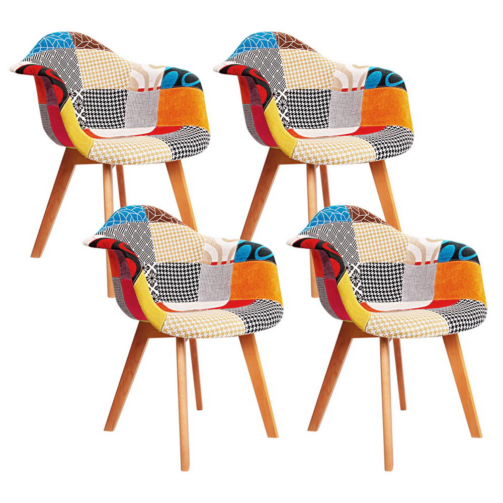 Artiss Dining Chairs Set of 4 Fabric Retro Replica DSW Bedworld